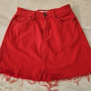 Etica Red Denim skirt Size Small 25